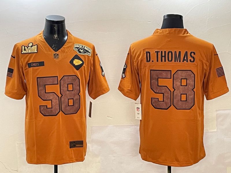 Men Kansas City Chiefs #58 Thomas Yellow 2025 Nike Salute to Service Limited NFL Jersey style 6